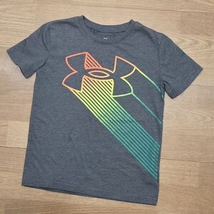 Under Armour Gray Short-Sleeve Tee with Neon Gradient Logo